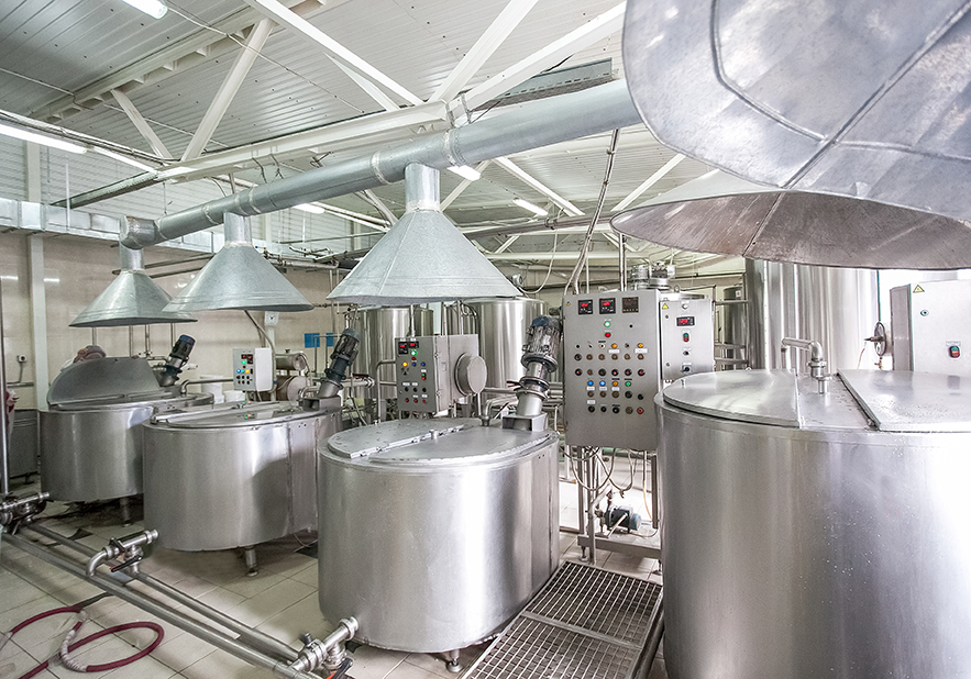 Production facility stainless steel tanks